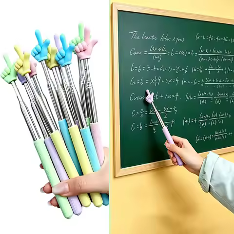 1/6pcs Telescopic Pointer Stick, Silicone Hand Tip Retractable Teaching Pointer for Classroom