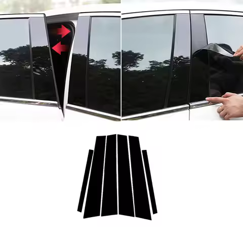 Glossy Black Window Door Column B C Pillar Post Cover for BMW 3 Series E46 4-door Sedan/saloon 1998-