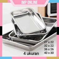 IMP- Stainless Steel Square Tray/ Tray Square Cake Pan Baking Tray/ Thick Strong Stainless Steel Foo