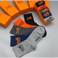 New HER 5 Pairs Men Women Casual 100% Cotton Socks Knit Socks With Box