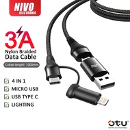 OTU new fast usb cable 4in1 data cables DL-13F type-c to type-c/lighting usb to type-c/lighting char