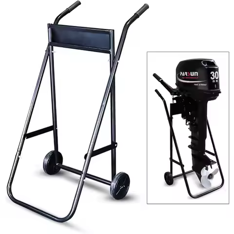 Foldable Outboard Motor Transport Trolley 70kg Capacity Engine Holder Boat Trailer with Solid Wheel