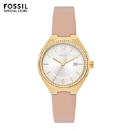 Fossil Female's Eevie Analog Watches ( BQ3804 ) - Quartz, Gold Case, 30 MM Round Dial,  Pink Leather