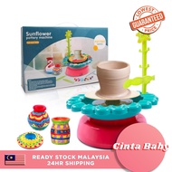 Kids Pottery Wheel Art &amp; Craft Kit AirDry Clay Refill 12 Color Paint Toy Education Activity Children Seni Tembikar Tanah