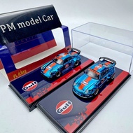 Flame 1/64 Porsche RWB 993 964 Electroplated Blue Diecast Model Car Collectible Gift