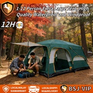 Outdoor large double-layer thickened waterproof tent Luxury camping tent family tent