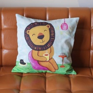 kami插畫抱枕/枕頭/靠墊-獅子下午茶