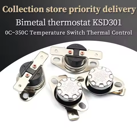 Bimetal thermostat KSD301 0C~350C Temperature Switch Thermal Control 75C 85C 95C 105C 125C 135C 145C