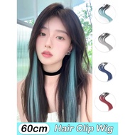 Hair Clip Wig Length 60cm Color Women's Colorful Wig Hair Clip False Hair Extension Clip Hair Clip W