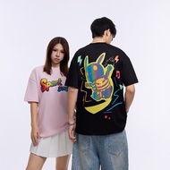 [ Sozo-one ] -  Cartoon Graphic Reflective Tee 220g/m2 Cotton T-shirt DT11035 Oversize Couple
