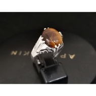 925 pure silver 10 ×12mm Tiger Eye men's ring! cincin batu lelaki