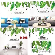 wall sticker wallsticker stiker dinding kamar pohon daun hijau d3 - d208