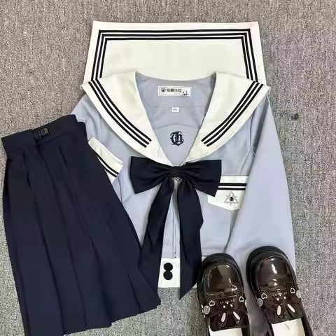 Japanese Gyaru Sailor Outfit Schoolgirls Student Clothes Old School Jk Uniform Set Korean Women's Hi