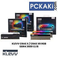 KLEVV CRAS X / XR RGB DDR4 3600MHZ CL18 16GB KIT 2x8GB / 32GB KIT 2x16GB DESKTOP ARGB RAM