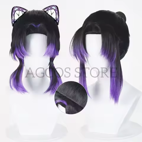 AGCOS Kochou Shinobu Cosplay Wig Anime Kochou Shinobu Hair Cosplay Wigs