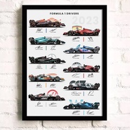 Modern Minimalist F1 Racing Poster Driver Helmet Decorative Artwork Ferrari McLaren Red Bull Team Wa
