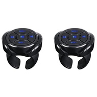2X Wireless Bluetooth Media Button Remote Controller Car Motorcycle Bike Steering Wheel Music Play R