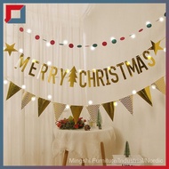 Christmas decorations  Christmas paper flags  cartoon letters  colorful flags  hanging flags  and fl