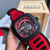 Sevenfriday手錶 七個星期五手錶 47mm大直徑手錶男 P3B系列機械錶 全自動機械手錶 鏤空設計橡膠錶帶手錶 時尚運動手錶 防水手錶男 男生腕錶