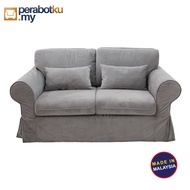 SOFA 2 SEATER MODERN SOFA 2 SEATER FABRIC PREMIUM LUXURY SOFA STRONG WOOD STRUCTURE SOFA READY ASSEM
