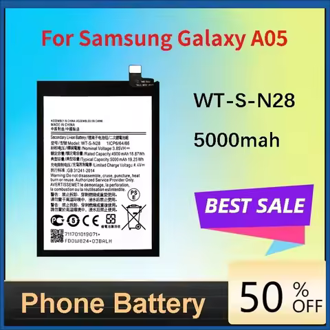 New 5000mAh WT-S-N28 Replacement Battery for Samsung Galaxy A05 SM-A055FSM-A055F/DS SM-A055M/DSSM-A0