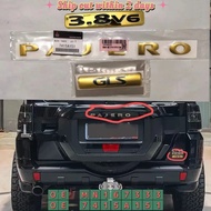 3.8V6 GLS PAJERO Emblem Gold 3D Car Sticker Rear Trunk ABS Plastic Logo Badge Decal Nameplate For Pa