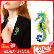 [br] Seahorse Lapel Pin Enamel Seahorse Brooch Sparkling Sea Horse Brooch Elegant Fashion Accessory for Men and Women Perfect Gift for Business Attire and Casual Wear