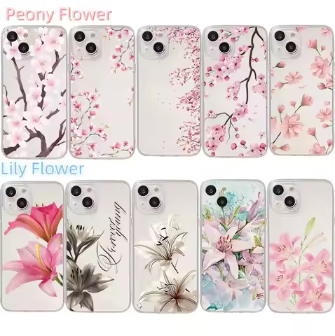 Peony Flower Lily Pattern Phone Case For OPPO A6X A6 A5X A5 Pro Reno 15F 15 14F 5G 14 13F 13 12F 12 
