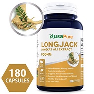 [USA]_NusaPure Pure Longjack Tongkat Ali 900mg 180 Caps (NON-GMO  Gluten Free) - Natural Testosteron