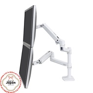 Ergotron LX Desk Dual Monitor Arm Vertical/Horizontal Type, 2-Screen White 24-inch (6.4-18.1kg) VESA