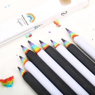4Pcs Hot Sale Stationery Rainbow Pencil HB Pencil Black and White Suit Creative Personality Student 