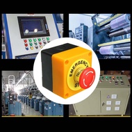 [lzdjlmy2ua] Emergency Stop Switch Push Button with Box Replace Parts Plastic Shell Easily Install 7