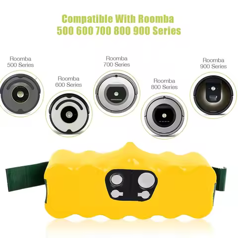 Replacement 14.4V 12.8Ah NI-Mh Battery for iRobot Roomba 500 600 700 800 Series 555 560 580 620 630 