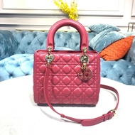 Dior 5 Grids-Rose Red Pink Color Buckle Dior Bag Concubine Bag C7JA
