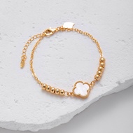 Hyl Jewelry 632B Wanita Gelang Titanium Bangle Bracelet Four Leaf Clover Terbaru Anti Karat Dan Kero