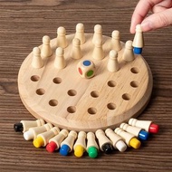 Wooden Memory Match Stick Chess Color Game Board Puzzles Montessori Educational Toy Cognitive Abilit
