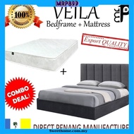 [PRE-ORDER] MRP899 VEILA [Bedframe with Mattress] Katil dan Tilam  Queen  Single