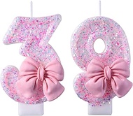 VSHILI 39th 93rd Birthday Candles, Pink 93 39 Year Old Number Birthday Candles, Happy Birthday Party