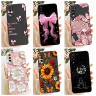 For Huawei Y7P / Huawei Y6P Phone Case Bow Pattern Flower Butterfly Girly Back Cover Matte Silicone 