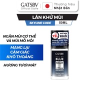 Lăn khử mùi hương nước hoa GATSBY EAU DE BLUE DEODORANT ROLL ON Skyline Code 50ml-Hiệu quả 72 giờ.