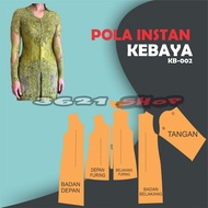 pola instan kebaya/pola instan kebaya modern/pola kebaya wanita/pola instan murah/KB-002