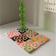 Square Flower Punch Needle Coaster Coaster/ Mug Rugs Coaster/ Coaster/ Custom Coaster/