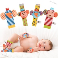 Adam_LutfyStore 4pcs/set Baby Puzzle Wrist Rattle Toy Monkey Elephant Design Educational Toys