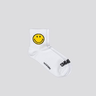 SMILEY WHITE ESSENTIAL QUARTER SOCKS Cotton Socks Women