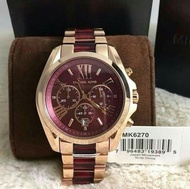 Michael Kors Bradshaw Rose Gold Red Chronograph Women's Watch - MK6270