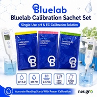 Bluelab Calibration Solution Sachet Set (pH 7.0 / pH 4.0 / 2.77 EC) Hydroponic pH Conductivity