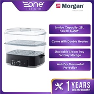 Morgan 28L 2-Tier Nutristeam Food Steamer MFS-29WH Pengukus Elektrik 电蒸锅