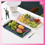 6 Plastic Bowls Set with Serving Tray , Condiment Dishes Serving Bowls Buffet Server Food Display Re