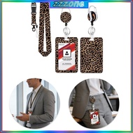 zzz Leopards Card Holder with Lanyard Retractable Badge Holder For Business Employee