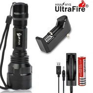 Original Ultrafire C8 LED XM-L T6 5-Mode Flashlight 18650 Battery 3800LM Torch Light Tactical LUZ Transmitter Bulb